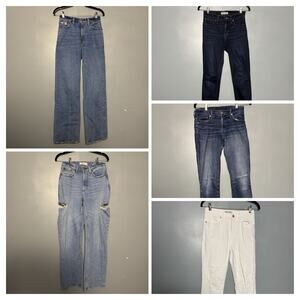 Lot Of 5 Women’s Denim Jeans Size 24 25 Madewell True Religion Abercrombie Pants